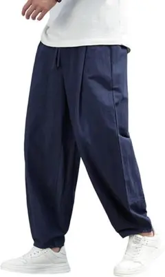 ロングパンツ メンズ 春 9分丈 サルエルパンツ L