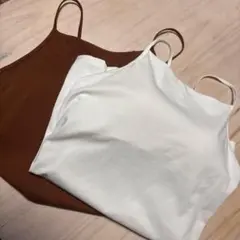 UNIQLOマメクロゴウチコットンエアリズムブラキャミソール2枚