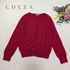 【コルザ】ハニー 長袖 クルーネック カーディガン レッド サイズMのサムネイル