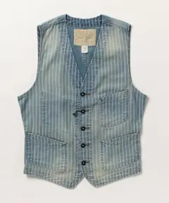 RRL　WABASH VEST　インディゴ ストライプドツイル ベスト　希少 Lのサムネイル