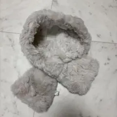 ファー素材マフラー2点セット（ベージュ・ブラック）