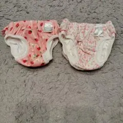 ベビー水着 いちご柄 花柄 2点セット