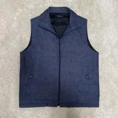 ネイビー スタンドジップベスト（ミニマルデザイン）