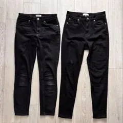 H&M ブラック スキニー　デニム 2本セット　パンツ　ハイウエストスキニー