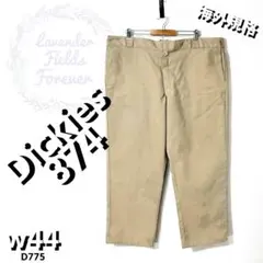ディッキーズ874ワークパンツD775極太バギーロゴw44ダボパンアメリカ古着