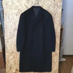 カシミヤ100% チェスターコート 黒 ロング 卒業式 入学式 L相当