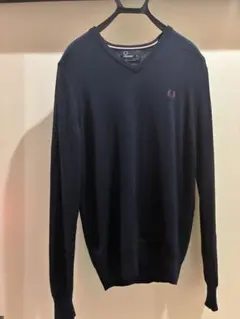 フレッドペリー Vネック セーター Sサイズ ネイビー