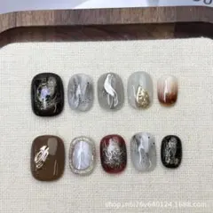 現品　卒業式振袖ネイルチップ 10個セットMサイズ　即購入&23区速達対応可能