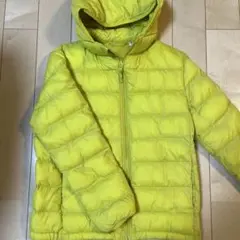 美品　UNIQLO フード付きダウンコート 150 イエロー