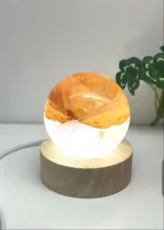 天然石　光る台座　スフィア用　LED木製台座⭐️2199