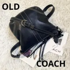 COACH オールドコーチ 黒 ブラック クロスボディ ボディバッグ レザー