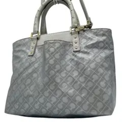 美品 ゲラルディーニ ショルダーバッグ ハンド シルバー ソフティ スタッズ