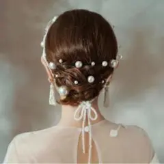 パール Uピン ヘアピン シルバー 16本 髪飾り 和装 洋装 成人式 結婚式