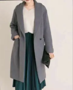 値下げ！美品アーバンリサーチROSSO グレーショールカラーコートベルト