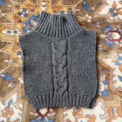 1 + In the family グレー ニットベスト　０才〜２才