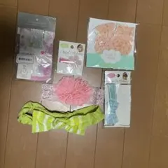 女の子ベビーミトン、スタイ、ヘアバンド、ヘアクリップ