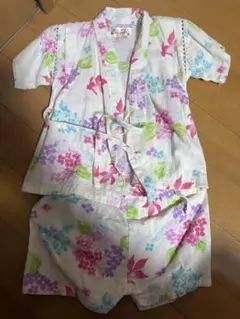 和きろくんぺい 花柄 甚平 80