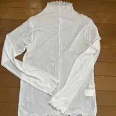 メロウ加工 シアー長袖カットソー ホワイト