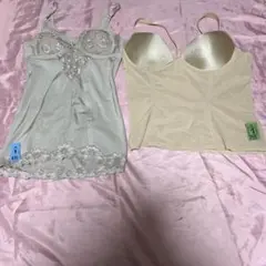 ボディスーツ2枚セット（ライトグレー・ベージュ）トリンプあり　業者クリーニング済