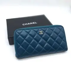 CHANEL マトラッセ エナメル 二つ折り長財布 グリーン - メルカリ
