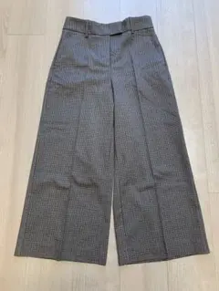 MANGO チェック柄 ワイドレッグパンツ EU34 S