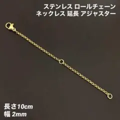 1本　ステンレス　ロールチェーンアジャスター　ゴールド　全長10cm(幅2mm)のサムネイル