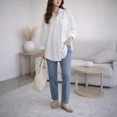 【ベーシック】AMERICAN HOLIC 白シャツ 綿100% ゆったり F