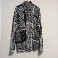 ZARA　ペイズリー柄シャツ　バンダナ柄