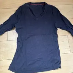 TOMMY HILFIGER ネイビー Vネック 長袖ニット