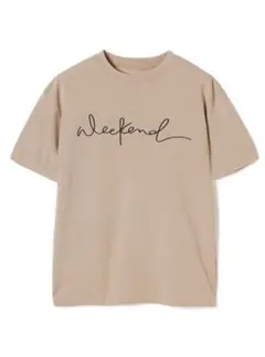 文字プリントTシャツ（ベージュ）のサムネイル