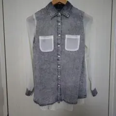 NICE CLAUP シースルー長袖ブラウス　シャツ