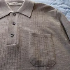 ニットポロシャツ 長袖 ポロシャツ