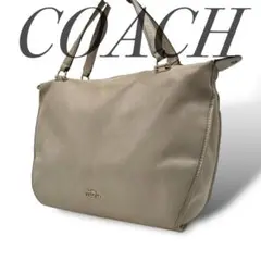 COACH ベージュ レザー ハンドバッグ 387