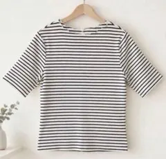 【美品】earth music&ecology ボーダー 五分袖 M
