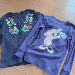 長袖カットソー 120㎝　130cm 花柄 ミッキー　幼稚園　春服　女の子