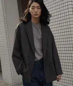 【値下げ】WYM ダブルブレストジャケット L グレーのサムネイル