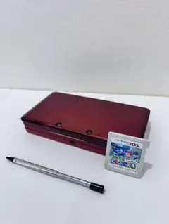 【美品】Nintendo ニンテンドー3DS フレアレッド　とびたせどうぶつの森
