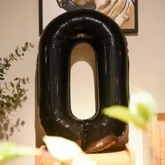 新品！誕生日バルーン　数字　0 40インチ　大きい　ブラック　風船　飾りつけ