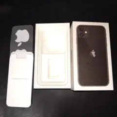 【値下げ】iPhone 11 ブラック 64GBの箱とアップルステッカー