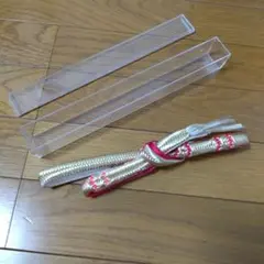 着物　帯紐　帯締　絹100% 金　赤