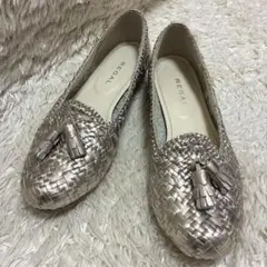 【美品】リーガル メッシュパンプス 23.5cm タッセル ゴールド