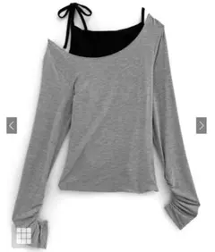 GRLリボンキャミソールxワンショルトップスアンサンブル