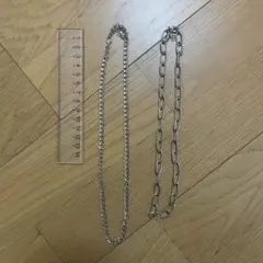 シルバー チェーンネックレス 2点セット