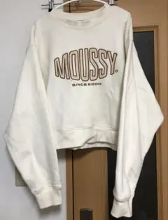 MOUSSY マウジー スウェット ロゴ トレーナー トップス ホワイト 裏起毛