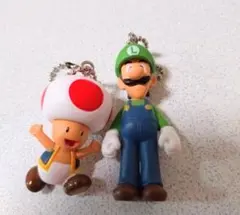 スーパーマリオ ルイージ キノピオ キーホルダー 2点セット