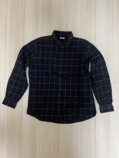 ジーユー　ネルシャツ　サイズXL　黒紺