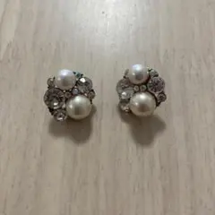 パールとクリスタルのピアス