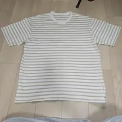 TIGORA ボーダー Tシャツ ベージュ ホワイト M