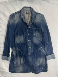 PURPLE & YELLOW ダメージ加工デニムジャケット S