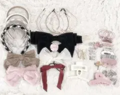 ヘアアクセサリー　フレンチガーリー　リボン　カチューシャ　ヘアクリップ　ヘアピン